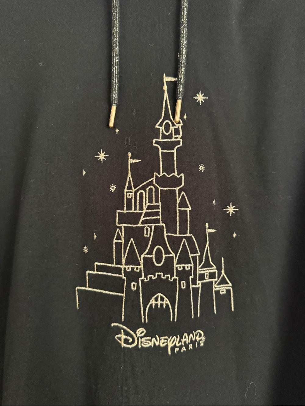 Disneyland Paris Black Sweatpants hoodie set Tracksuit gold black castle M/L